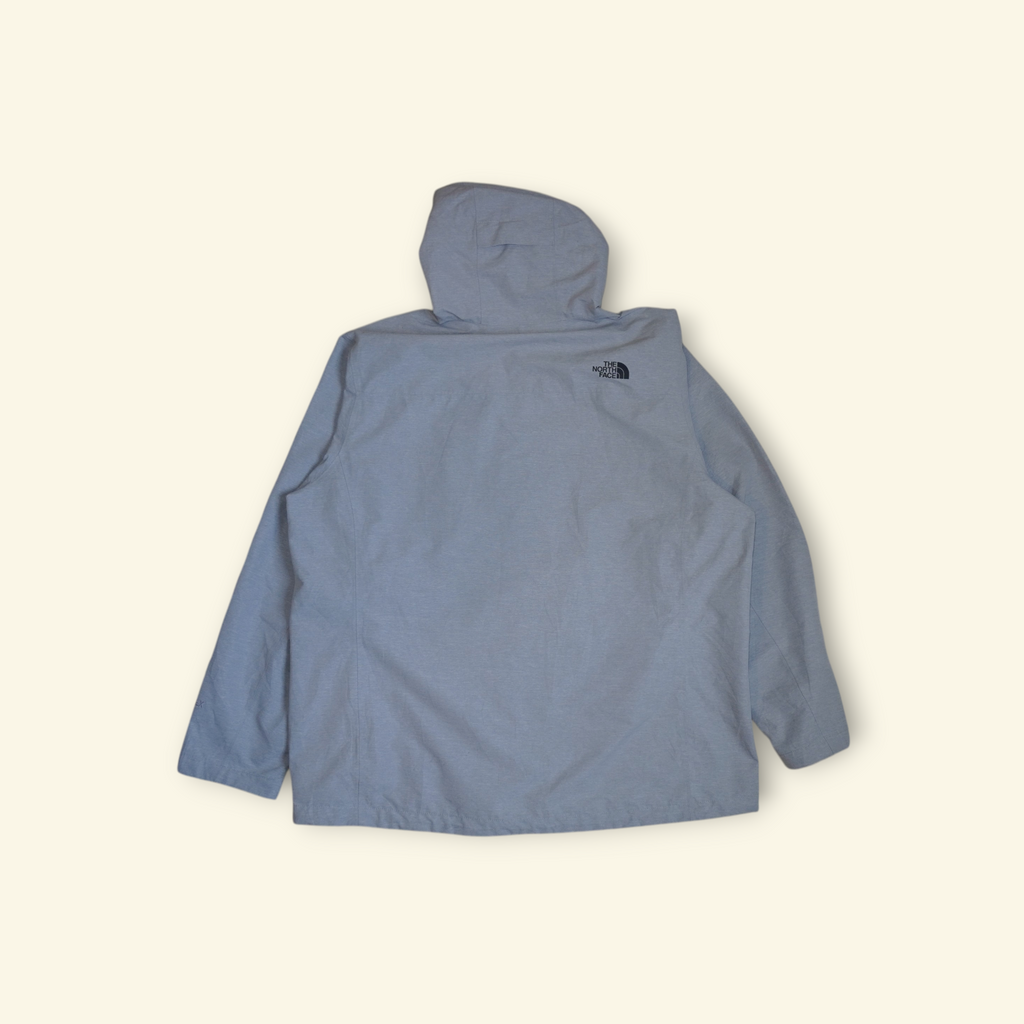 Chamarra impermeable gris The North Face Dryzzle GORE-TEX vista trasera con gorro, marca Mi tienda