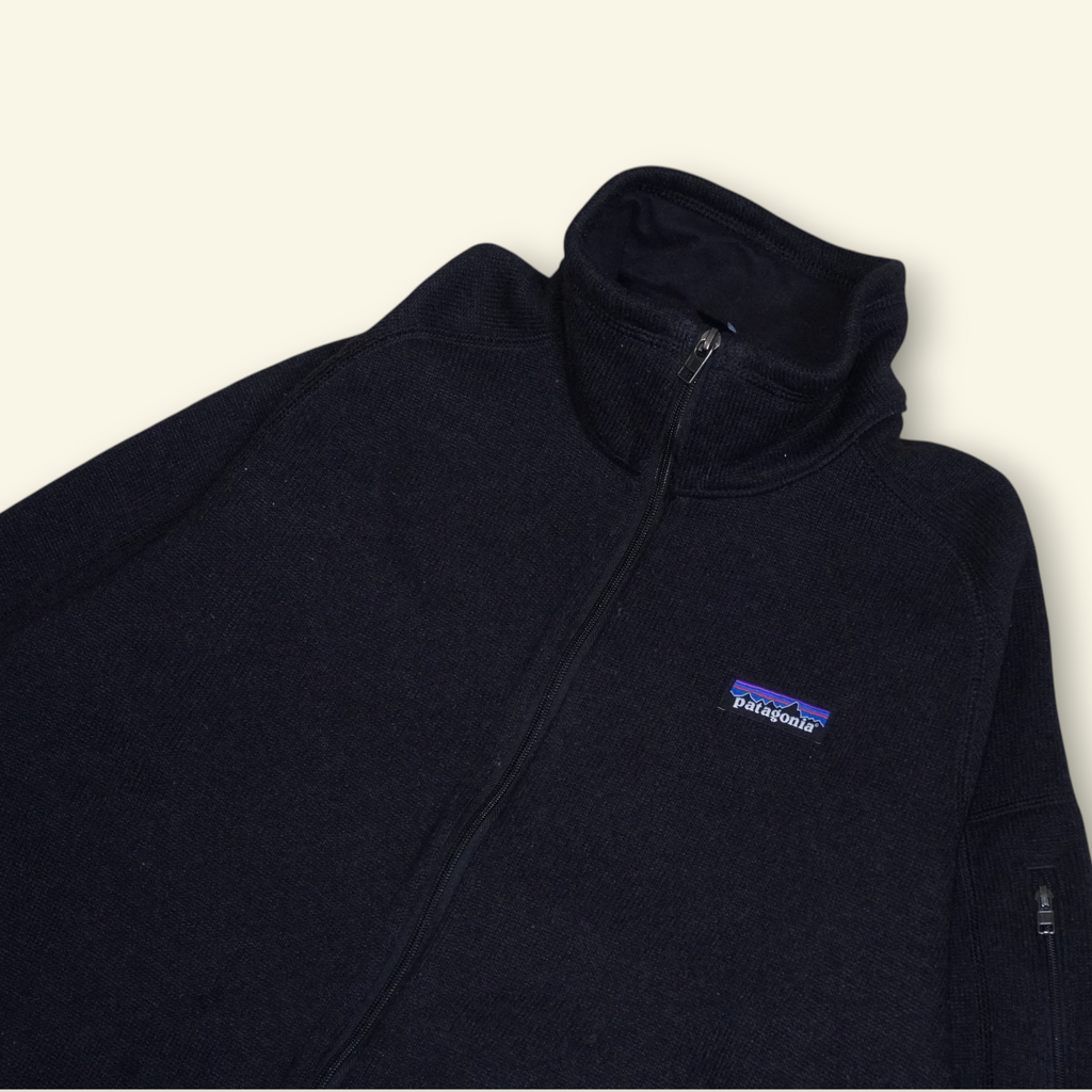Suéter Patagonia Better Sweater negro de forro polar con cierre frontal y logo de la marca en Mi tienda
