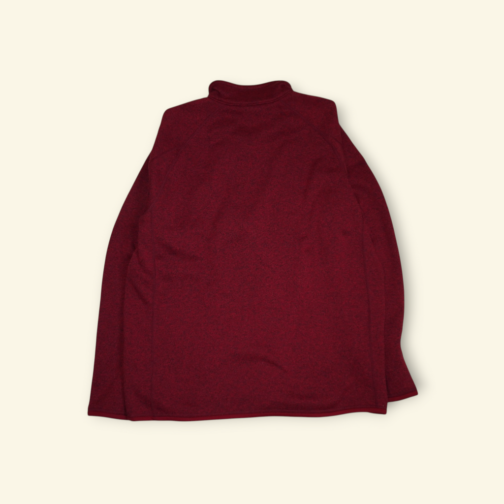 Sudadera Patagonia Better Sweater 1/4 zip color vino, vista trasera, tejido de punto reciclado, Mi tienda
