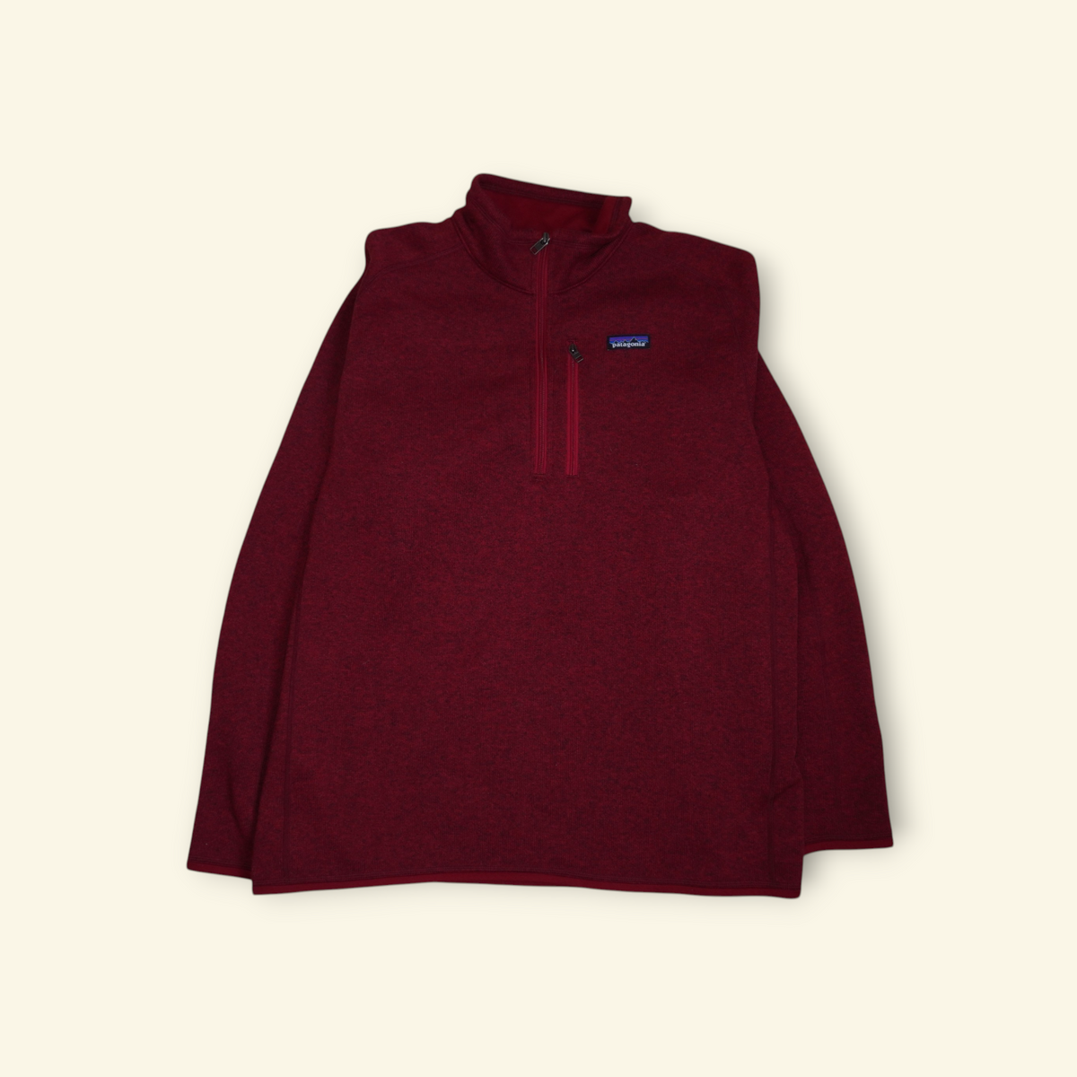 Sudadera Mi tienda Patagonia Better Sweater 1/4 zip color vino con tejido de punto y cremallera en el pecho