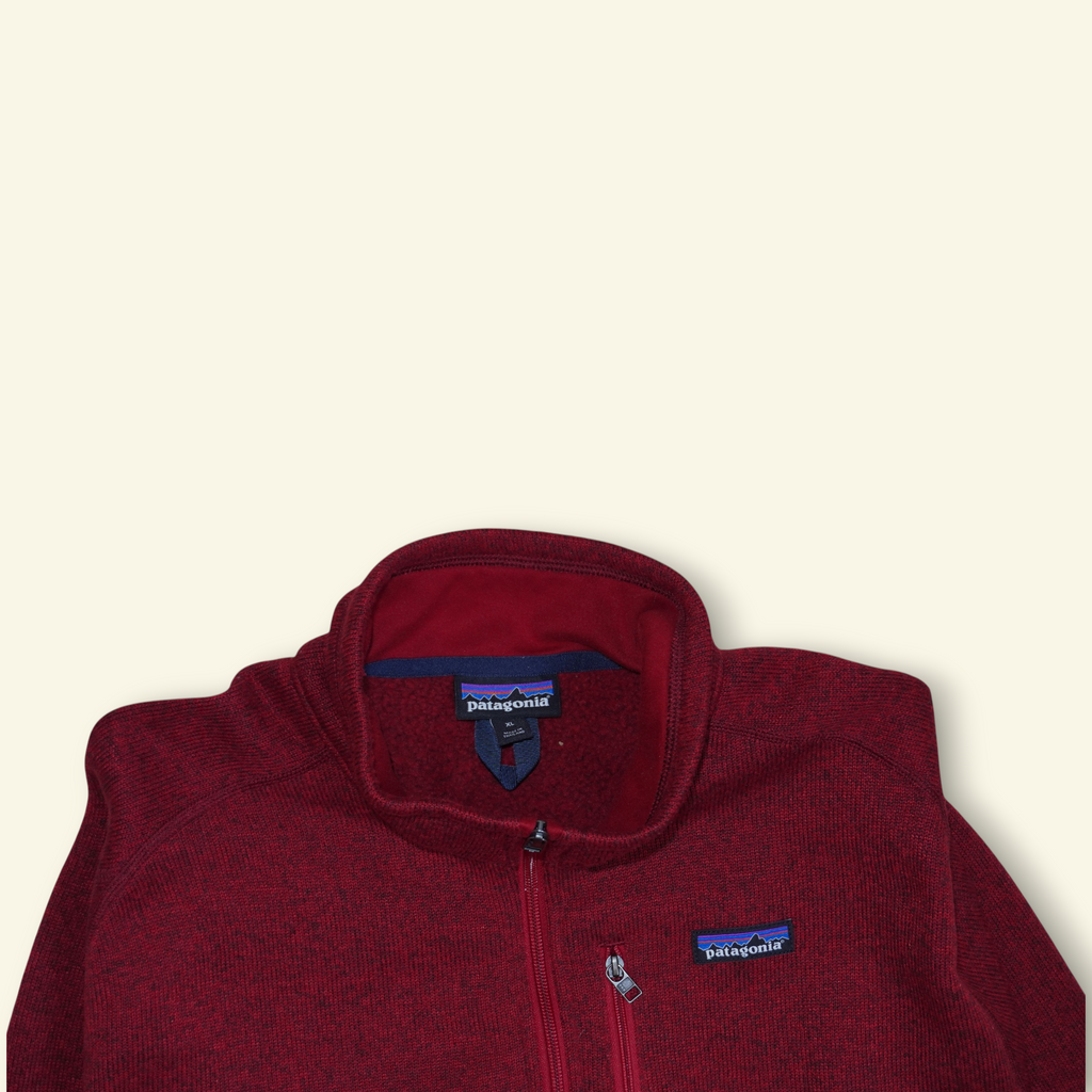Suéter Patagonia Better Sweater 1/4 zip color vino con tejido de punto y cremallera en Mi tienda