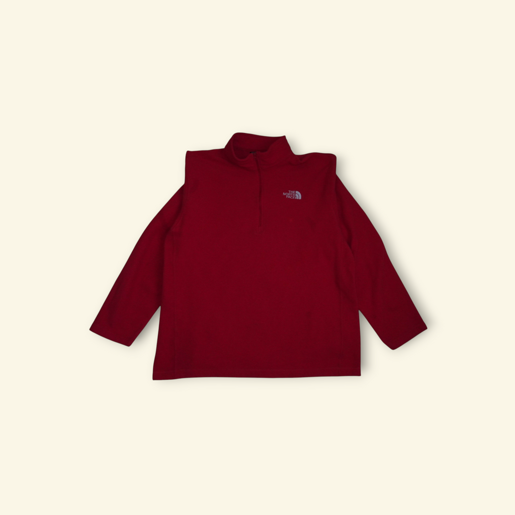 Sudadera polar roja The North Face TKA 100 con cremallera de 1/4, disponible en Mi tienda